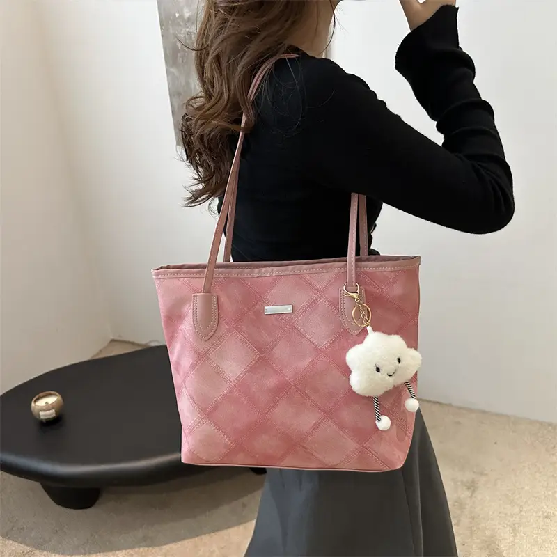 Women Quilted Shoulder Bag Light Blue 2025 - Image 6