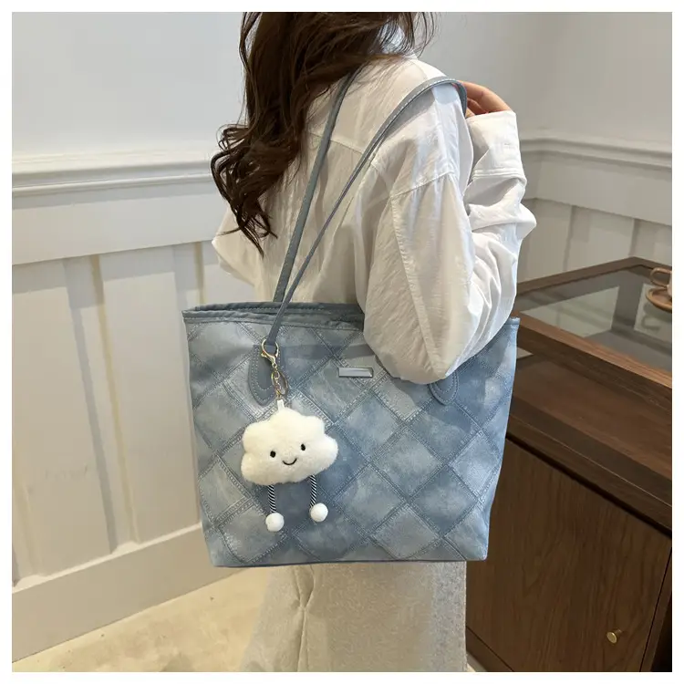 Women Quilted Shoulder Bag Light Blue 2025 — feature 20