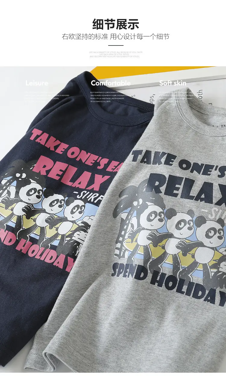 Boys Long Sleeve T-Shirt Grey Navy Spring Autumn — feature 12