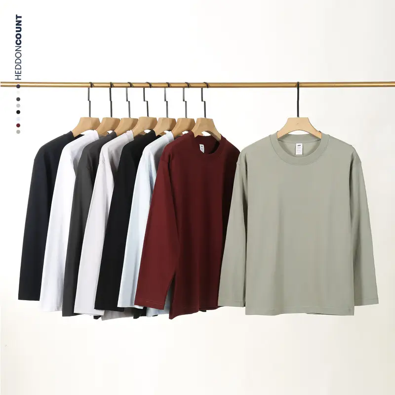 Dengjue Men Light Blue Long Sleeve T-Shirt 230G - Image 10