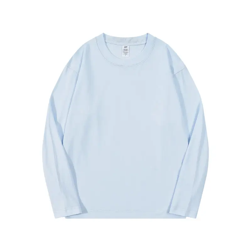 Dengjue Men Light Blue Long Sleeve T-Shirt 230G - Image 5
