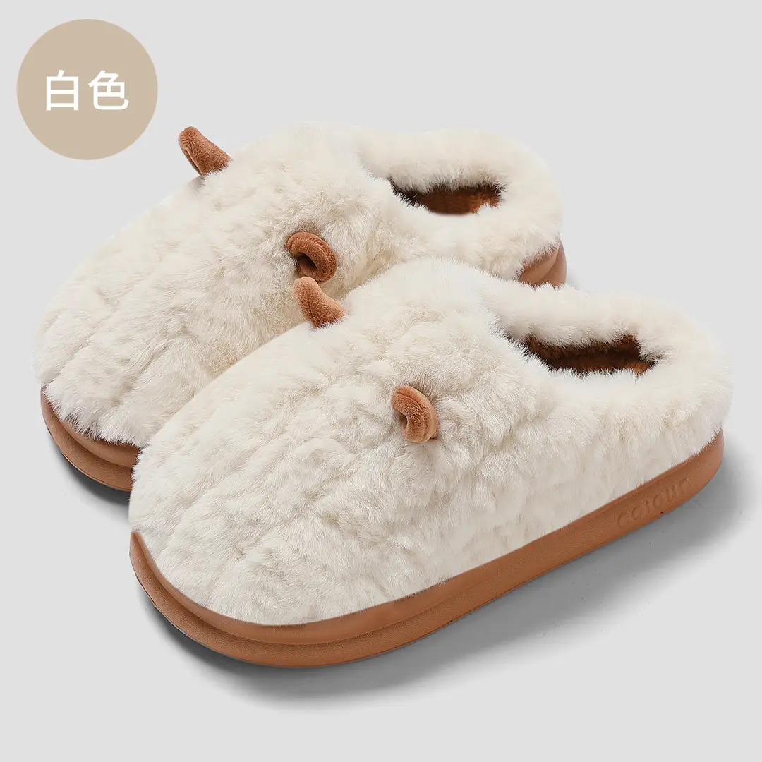 Cartoon Cotton Slippers Women's Autumn and Winter Mao Mao Slippers Home Indoor Household Warm Non-slip Plush Cotton Slippers Men's Wholesale - Image 4