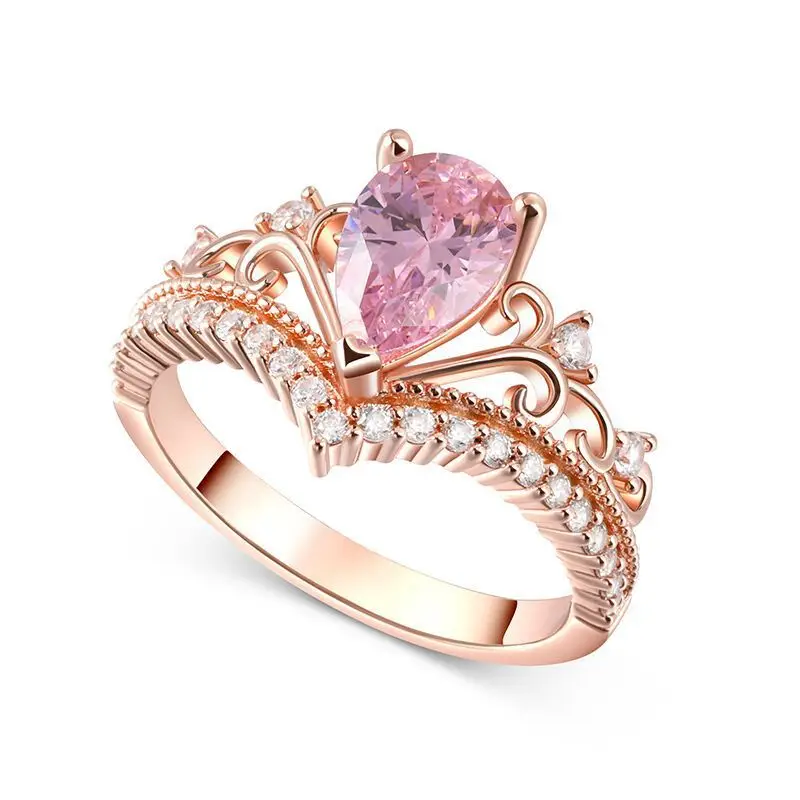 Pink Diamond V-Shape Ring for Girls Gift — feature 3