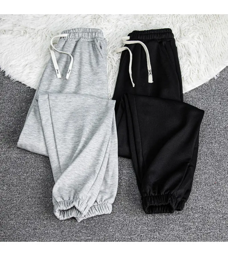 2024 Spring Boys Girls Gray Drawstring Pants — feature 10