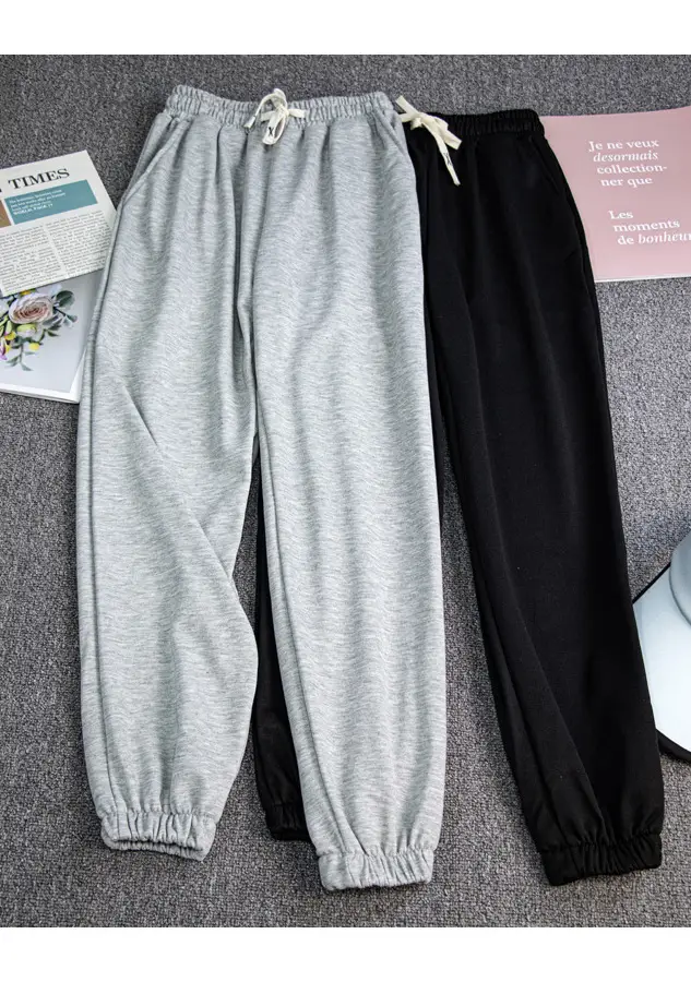 2024 Spring Boys Girls Gray Drawstring Pants — feature 12