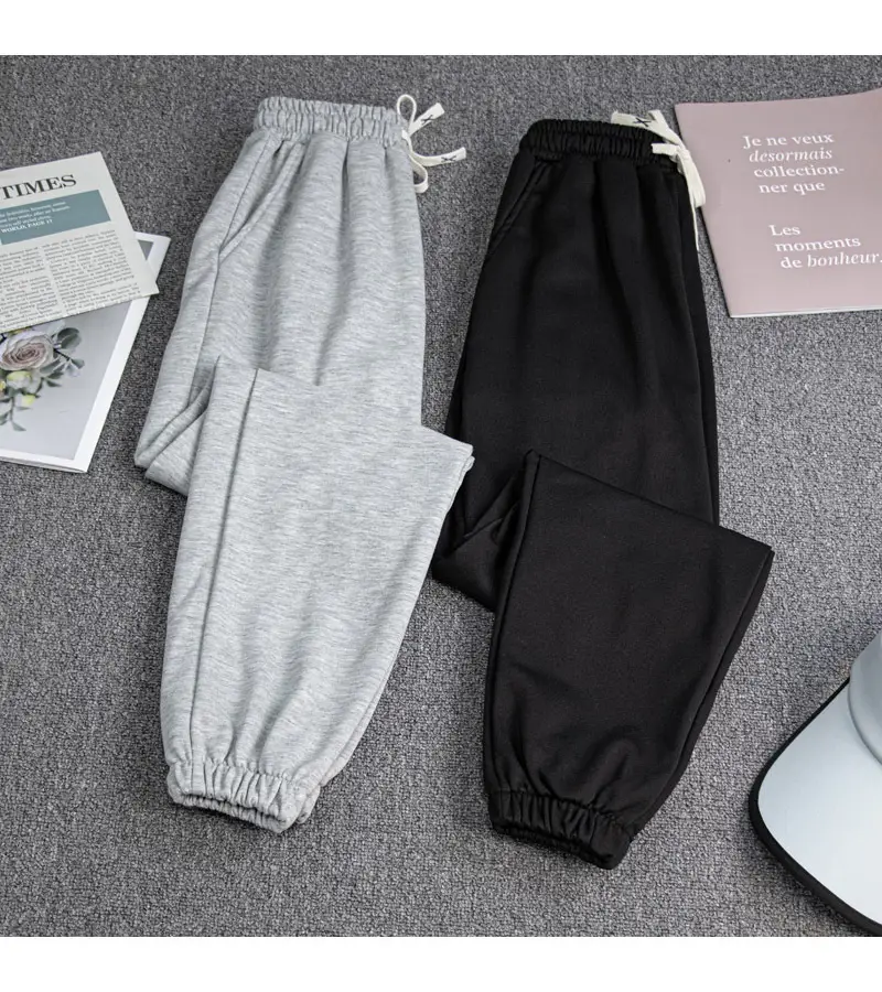 2024 Spring Boys Girls Gray Drawstring Pants — feature 9