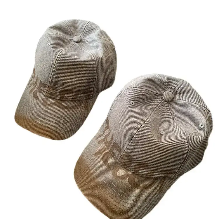 Women's Black Washed Cap with White Letter Embroidery - Image 10