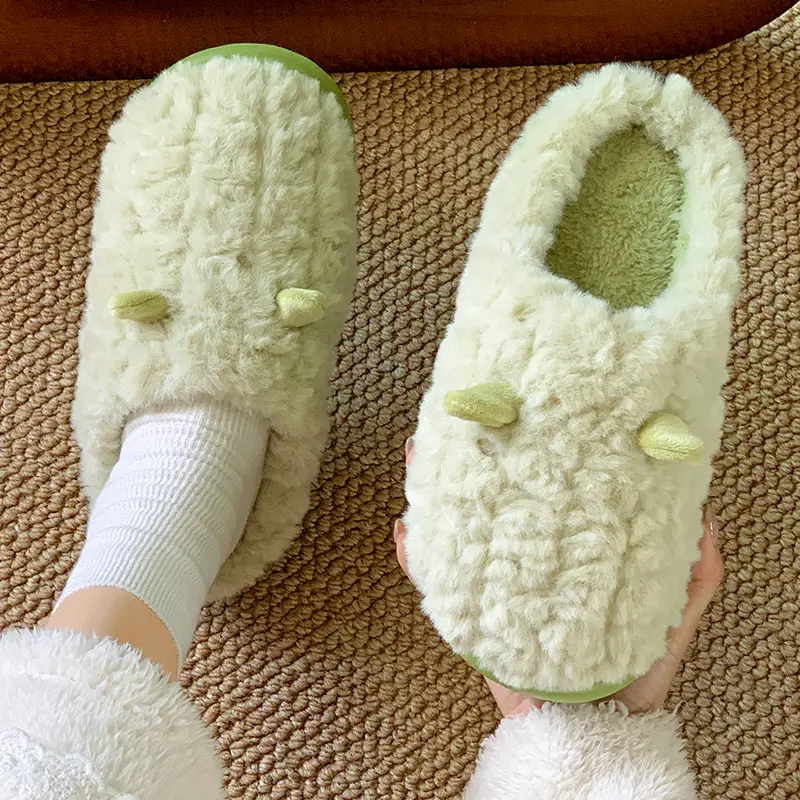 Cotton Slippers for Men, Winter 2026 New Style, Indoor Home Thick-Soled Warm Plush Couple Slippers for Autumn and Winter, Women's - Image 2