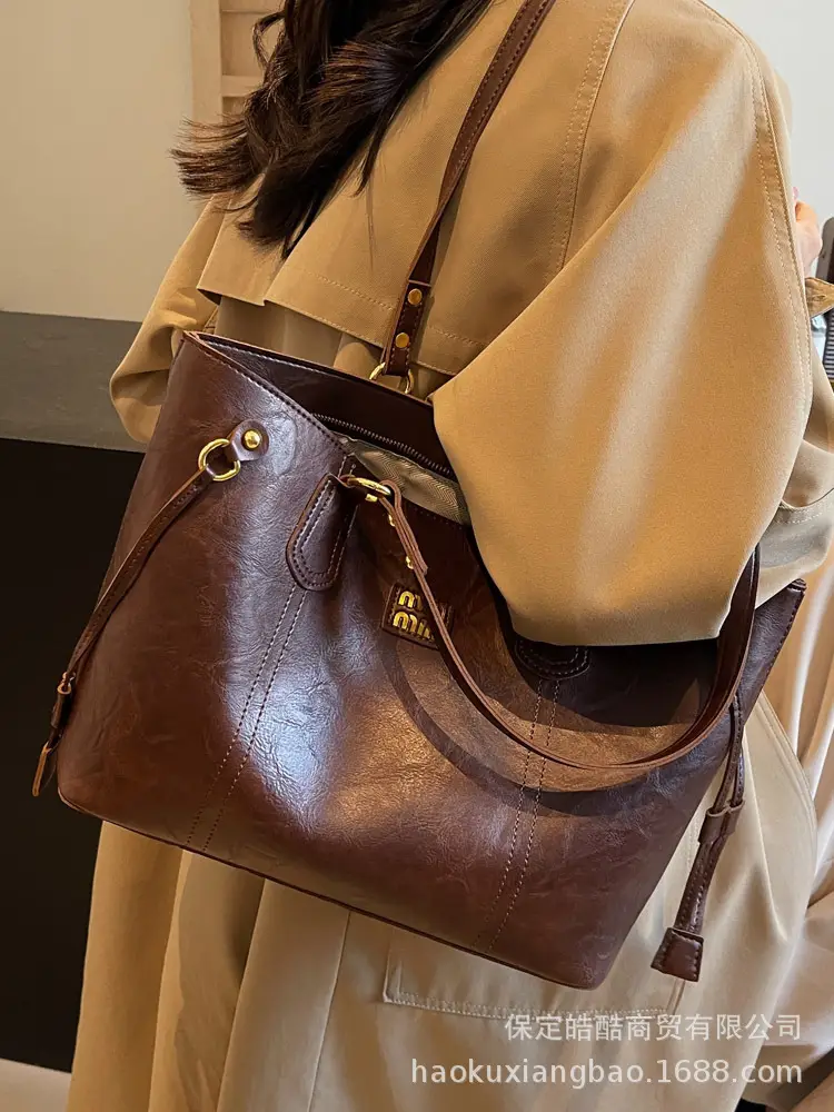 Women Large Capacity Leather Shoulder Bag 2024 New