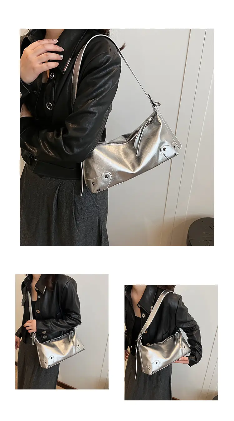 2024 Women's White Shoulder Crossbody Bag with Metal Buckle — feature 12