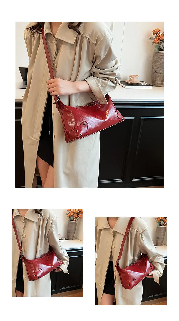 2024 Women's White Shoulder Crossbody Bag with Metal Buckle — feature 13