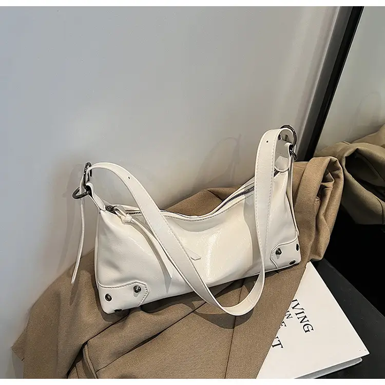 2024 Women's White Shoulder Crossbody Bag with Metal Buckle — feature 18
