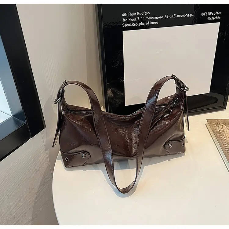 2024 Women's White Shoulder Crossbody Bag with Metal Buckle — feature 19