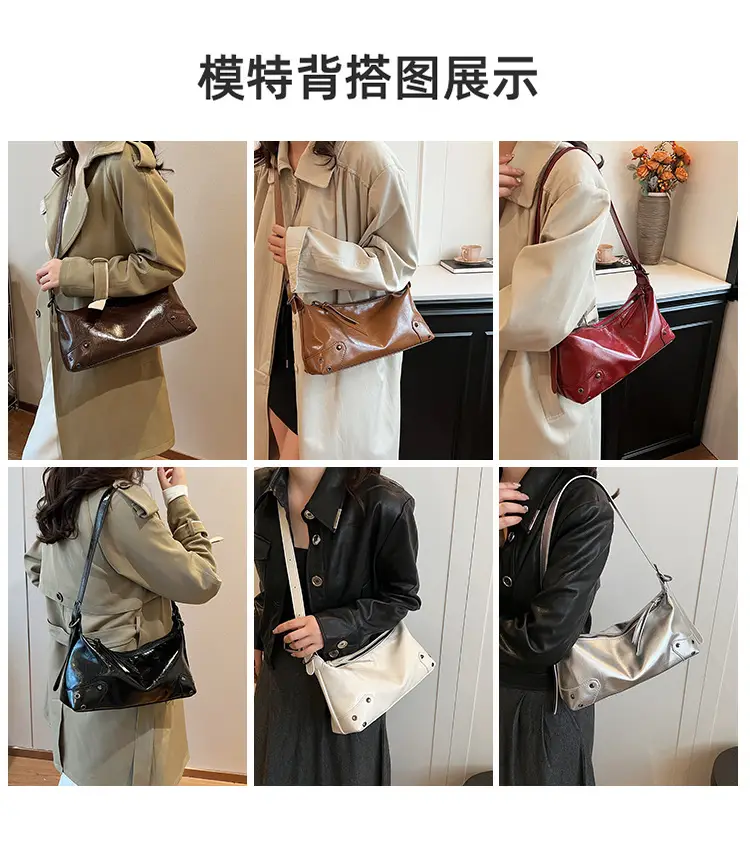 2024 Women's White Shoulder Crossbody Bag with Metal Buckle — feature 7