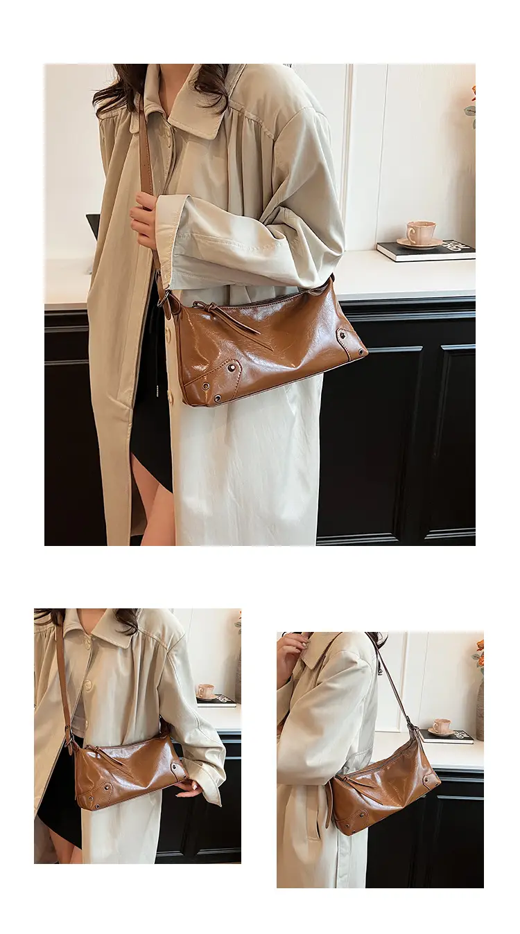 2024 Women's White Shoulder Crossbody Bag with Metal Buckle — feature 8