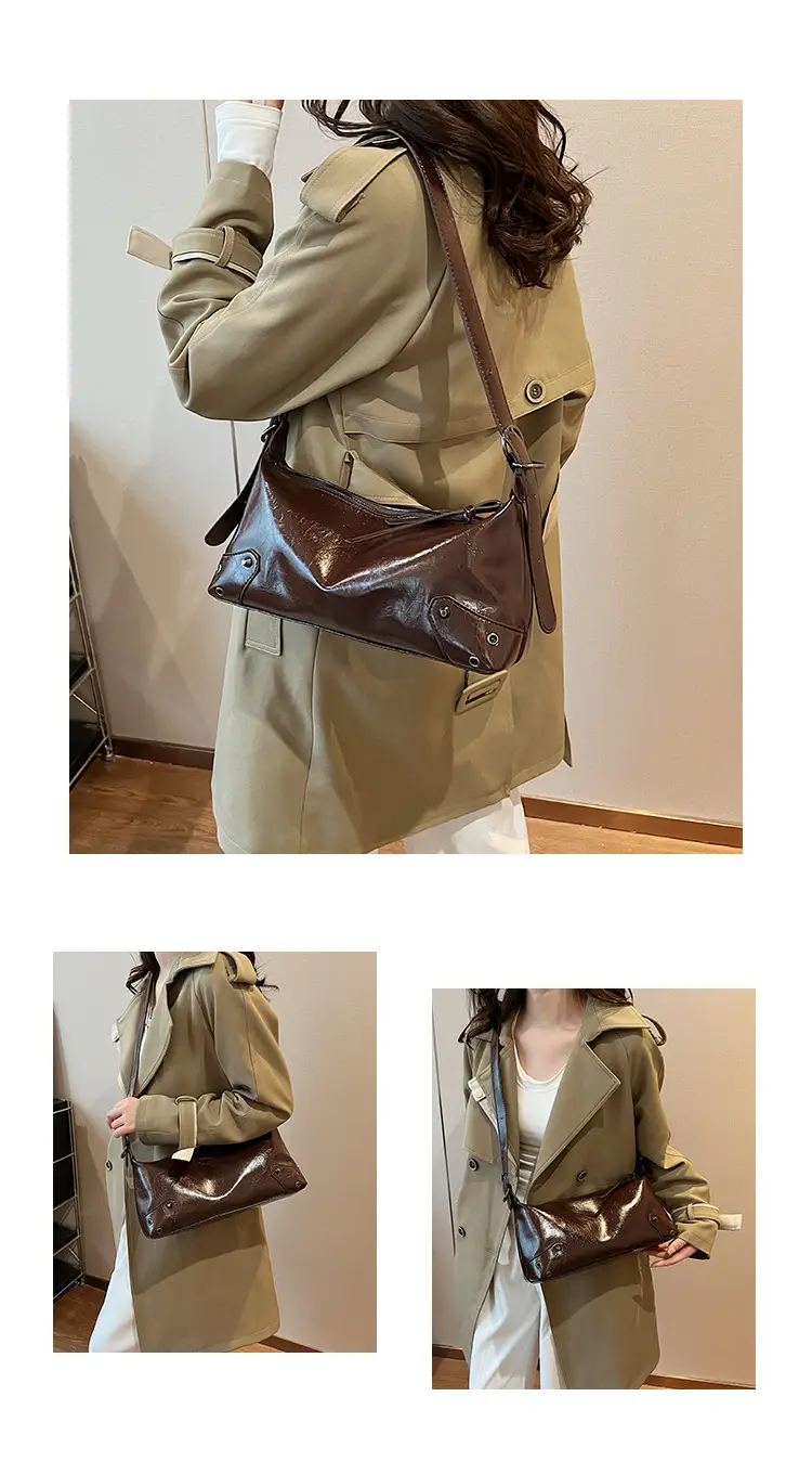 2024 Women's White Shoulder Crossbody Bag with Metal Buckle — feature 9