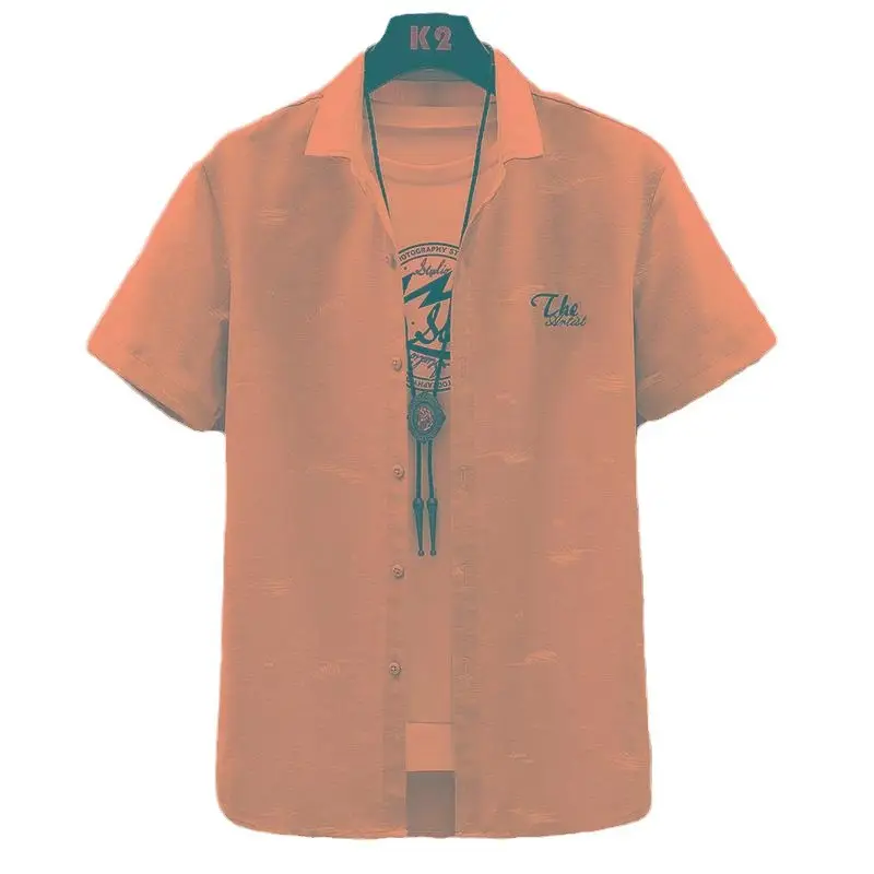 2024 Men's White Stripe Short Sleeve Shirt - Image 6