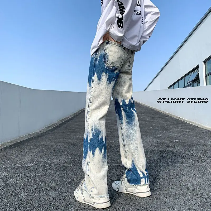 American High Street Vibe Jeans Ruffian Tie Dye Gradient