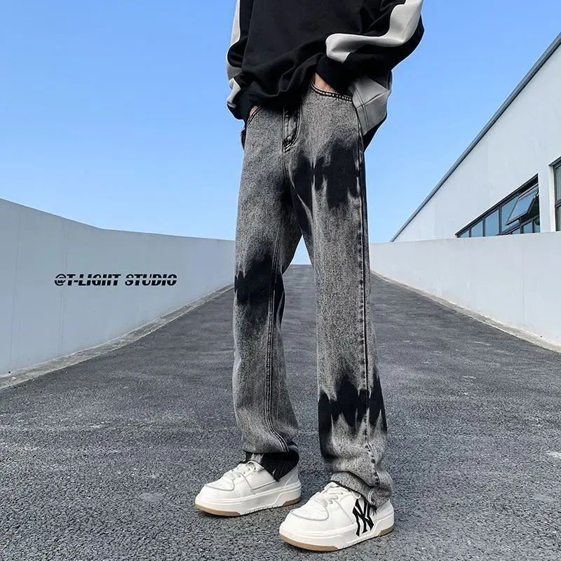 American High Street Vibe Jeans Ruffian Tie Dye Gradient