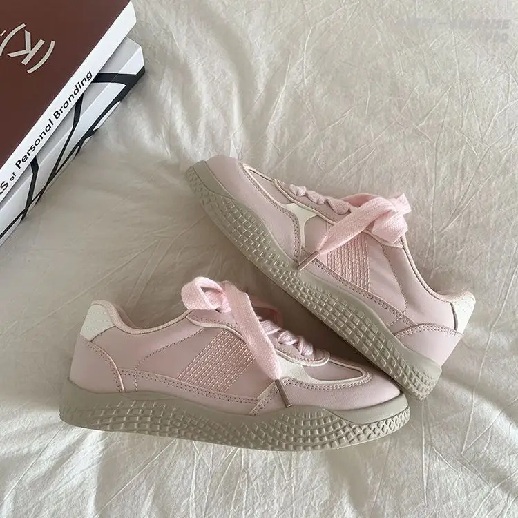 Thick-soled German Training Shoes 2024 Autumn New Breathable Explosive Leather Panel Shoes Niche Original All-match White Shoes Women's Shoes — feature 8