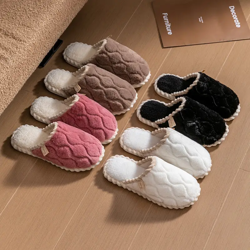 Cixi Cotton Slippers for Women Spring and Autumn and Winter Home Indoor Non-slip Home Warm Couple Winter Fur Plush Men - Image 41