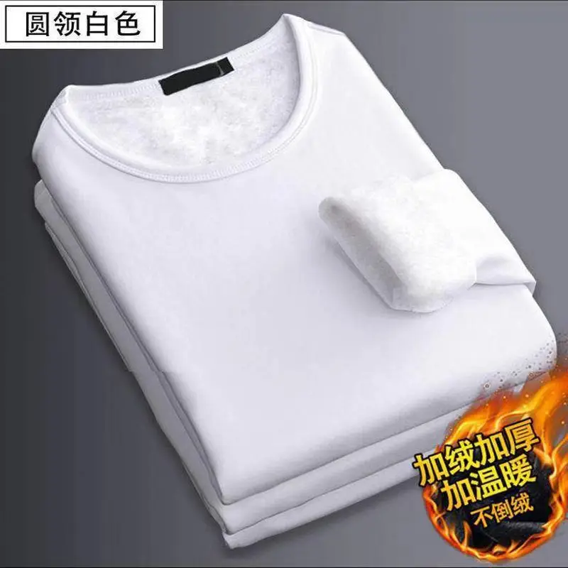 Men V-neck Fleece Lined Thermal Shirt Grey Winter Long Sleeve