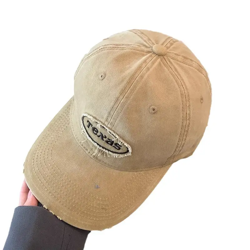 Texas Embroidered Black Baseball Cap Wide Brim - Image 7