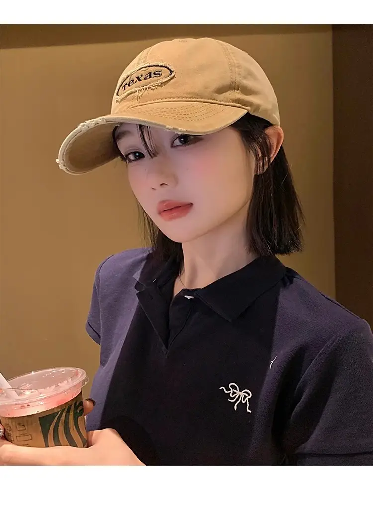 Texas Embroidered Black Baseball Cap Wide Brim — feature 9