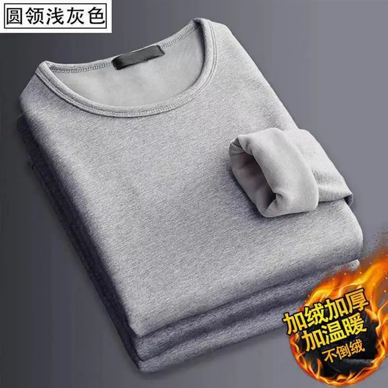 Men's Fleece Lined V-Neck Thermal Shirt Grey - Image 3
