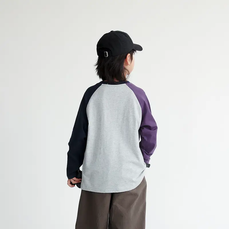 Children's 2024 T-Shirt White Blue Raglan Sleeve Print - Image 5