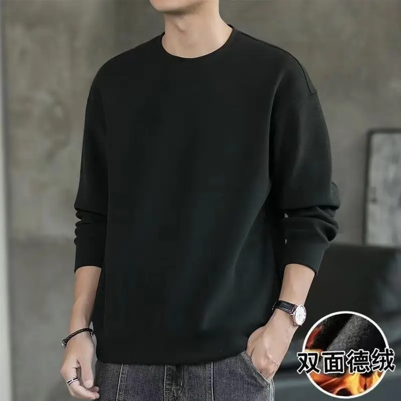 Men's Black Velvet Self-Heating Round Neck Underwear — feature 4
