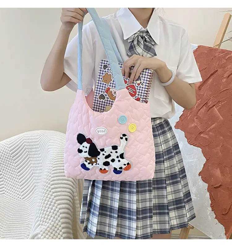 Cute Embroidered Puppy Backpack for Students — feature 10