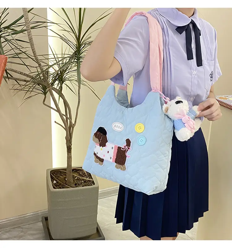 Cute Embroidered Puppy Backpack for Students — feature 13