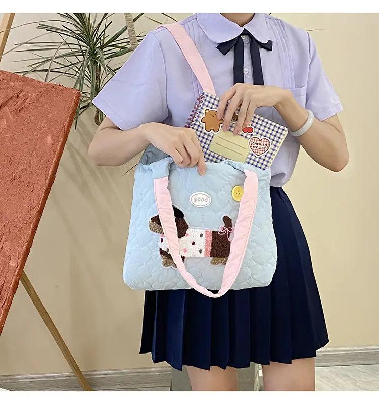 Cute Embroidered Puppy Backpack for Students — feature 14