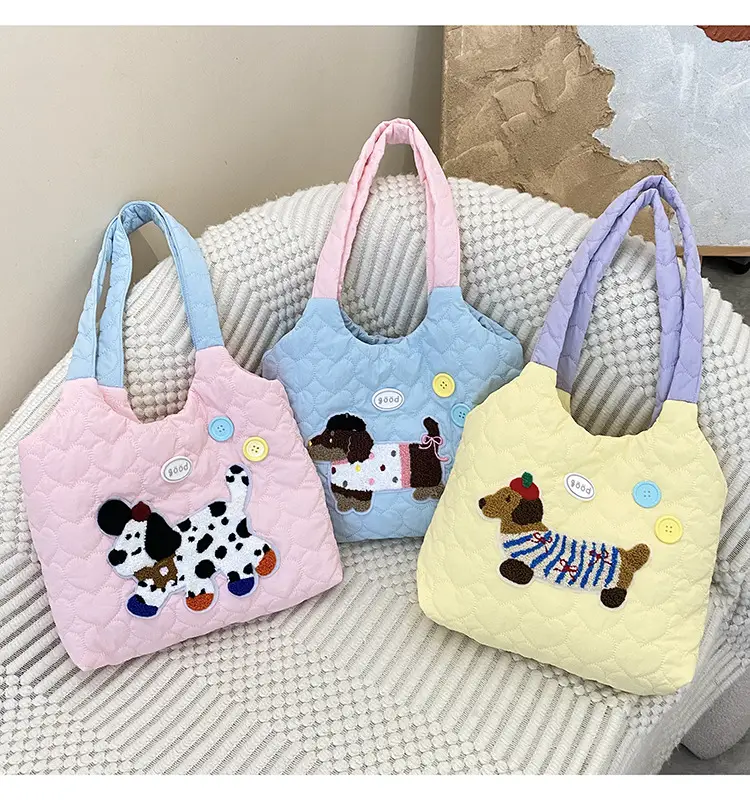Cute Embroidered Puppy Backpack for Students — feature 2