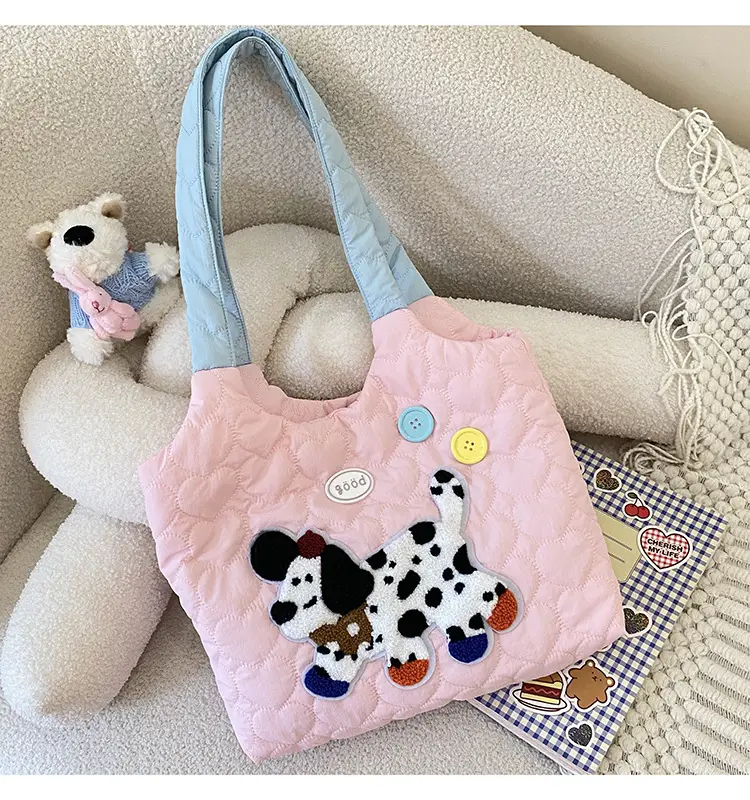 Cute Embroidered Puppy Backpack for Students — feature 6