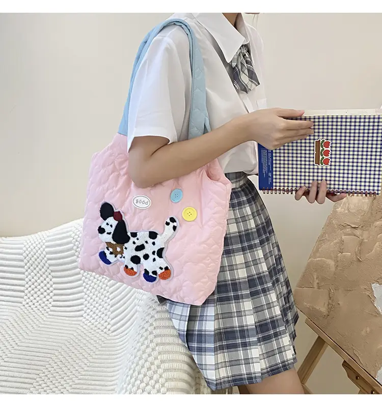 Cute Embroidered Puppy Backpack for Students — feature 9