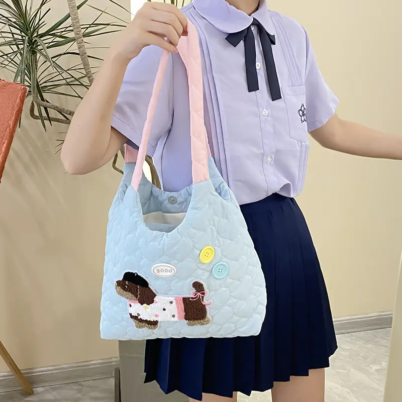 Cute Embroidered Puppy Backpack for Students - Image 3