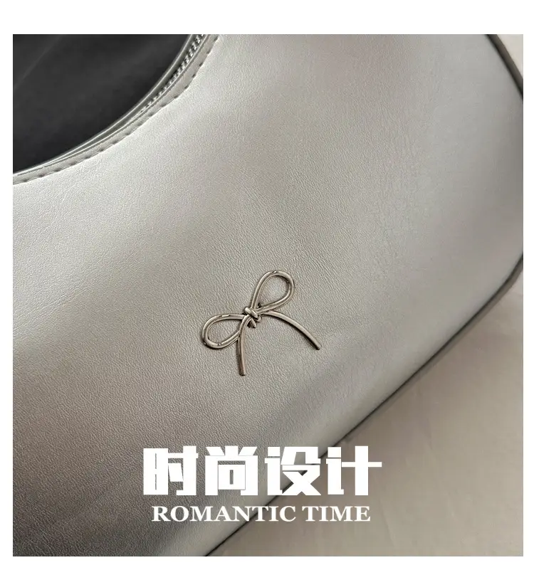 Silver Bow Pouch for Women Casual Shoulder Bag — feature 6