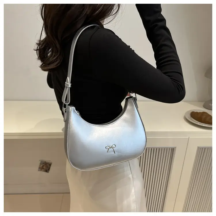 Silver Bow Pouch for Women Casual Shoulder Bag — feature 9