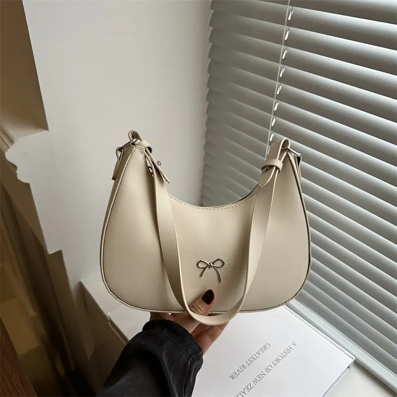Silver Bow Pouch for Women Casual Shoulder Bag - Image 2