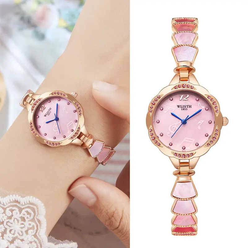 Women's Pink Bow Wristwatch with Crystal Accents - Image 3