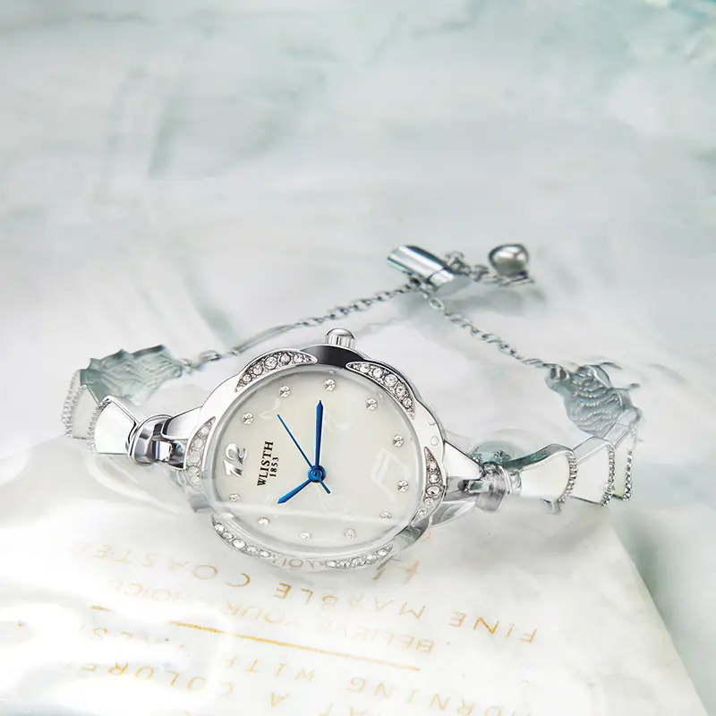 Women's Pink Bow Wristwatch with Crystal Accents - Image 5