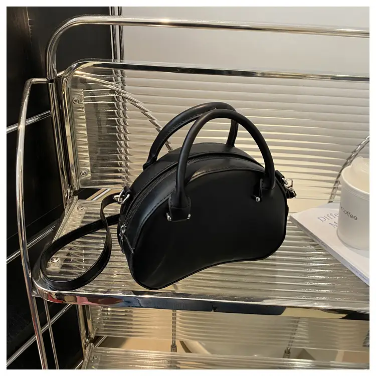 Korean Style Black Textured Shoulder Crossbody Bag 2024 — feature 18