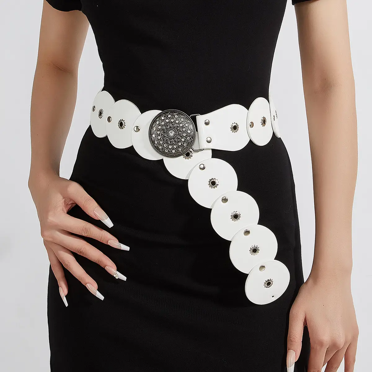 Black Rivet Belt Accessories for Women - Image 2