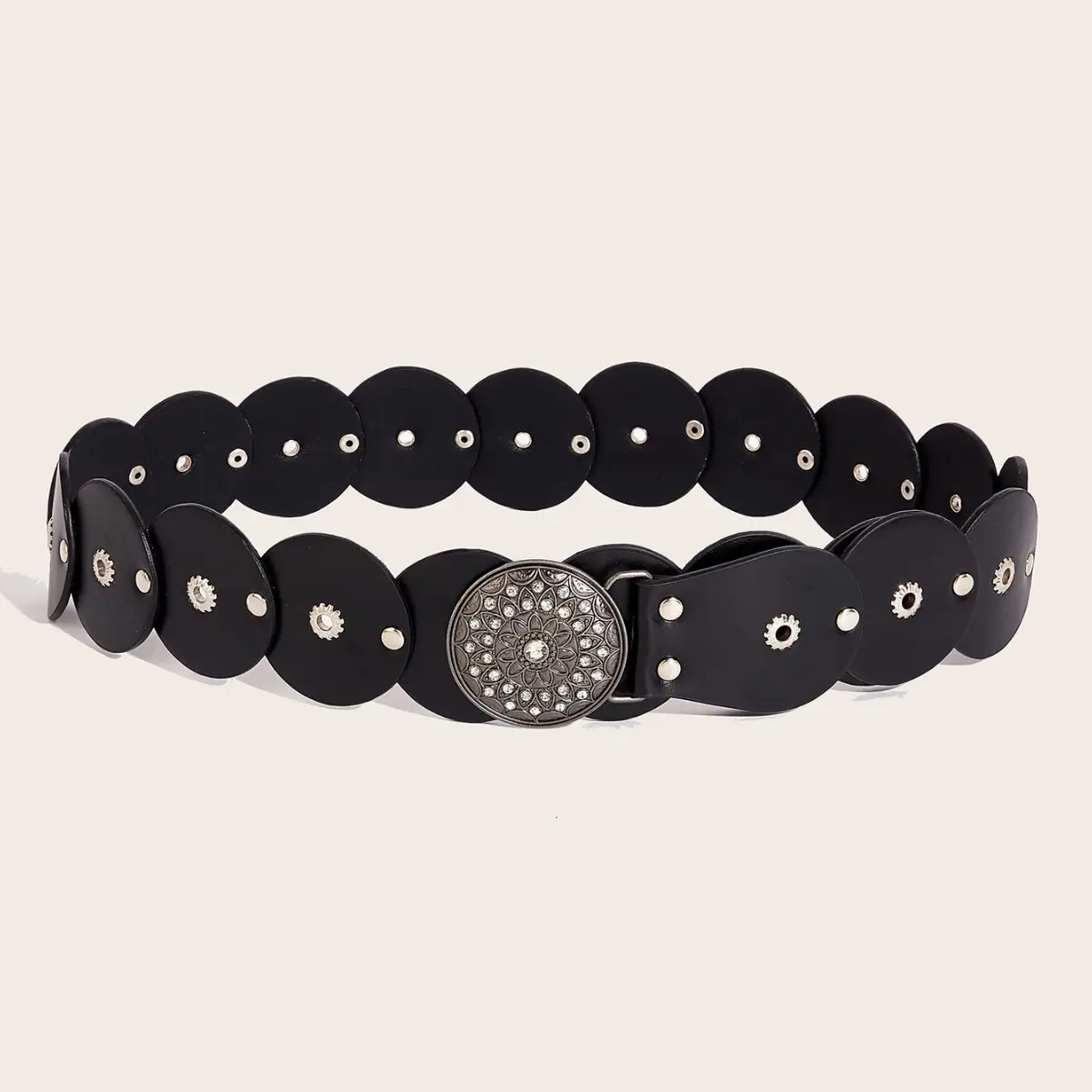 Black Rivet Belt Accessories for Women - Image 3