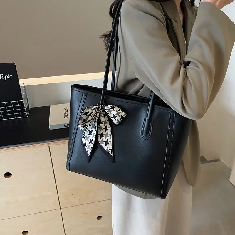 Black Silk Bow Scarf Bag for Women 2025 - Image 5