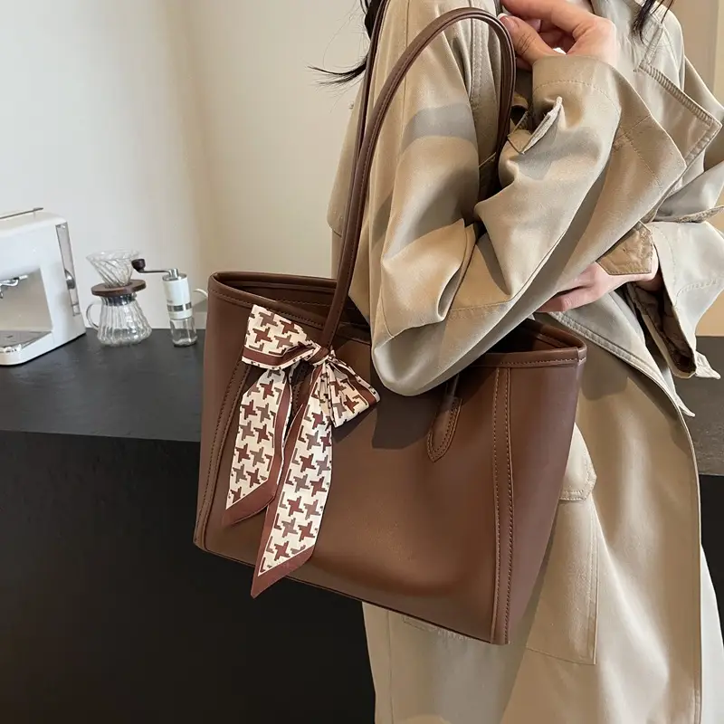 Black Silk Bow Scarf Bag for Women 2025 - Image 7
