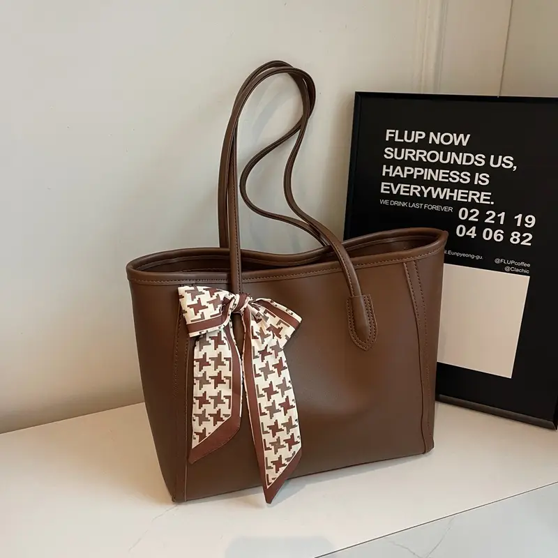Black Silk Bow Scarf Bag for Women 2025 - Image 2