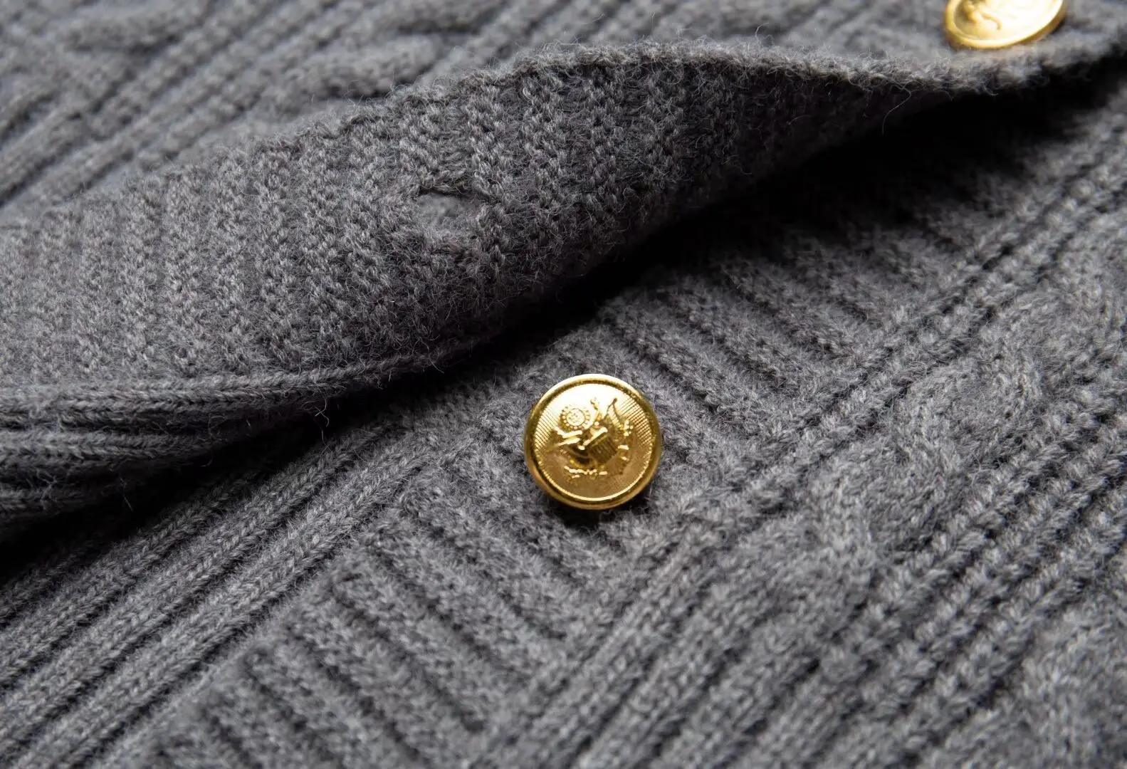 Women's Dark Blue Knitted Cardigan Sweater Autumn Wear — feature 14